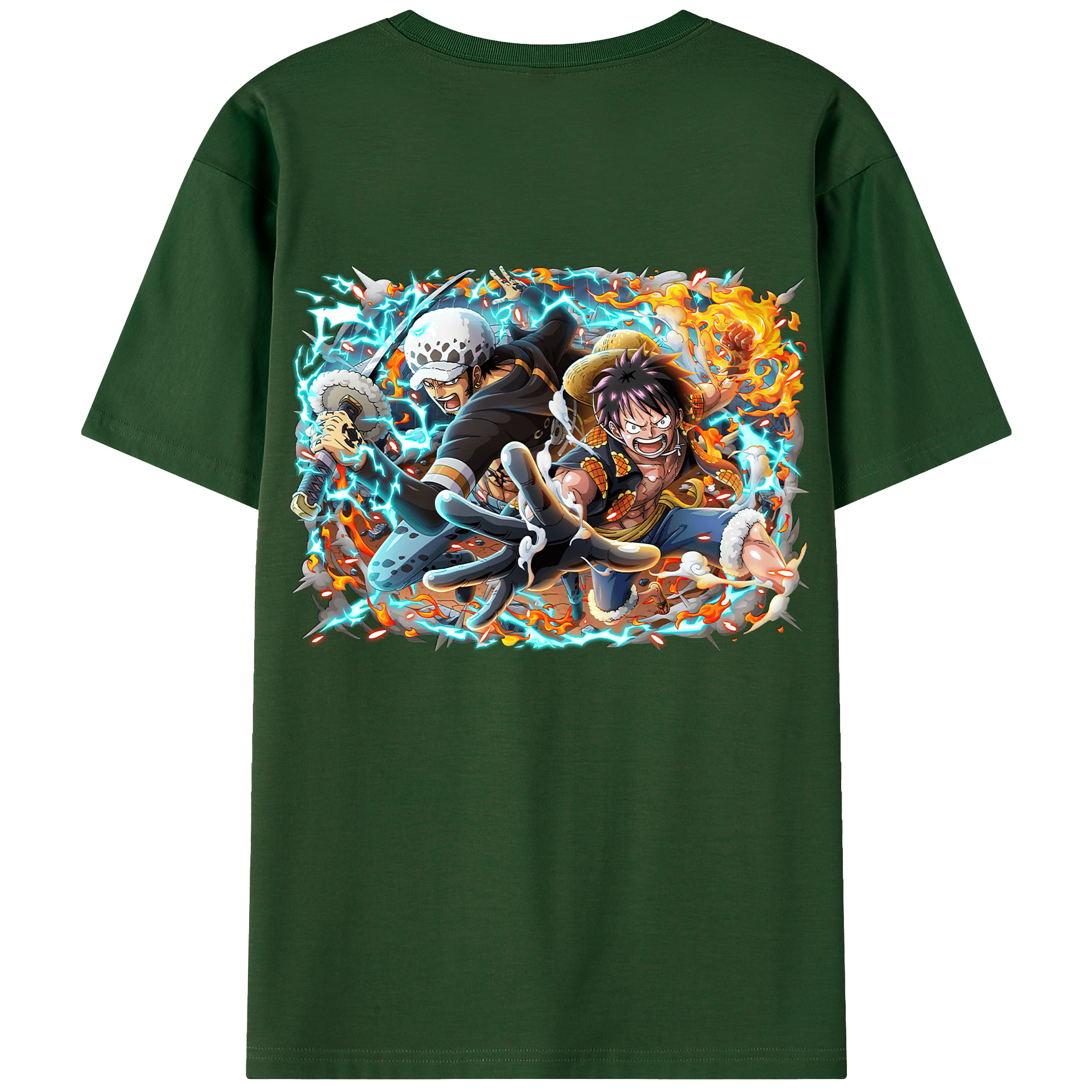 ワンピース モンキー・D・ルフィ ONE PIECE Monkey D. Luffy 綿100％半袖Tシャツ（背面プリント）